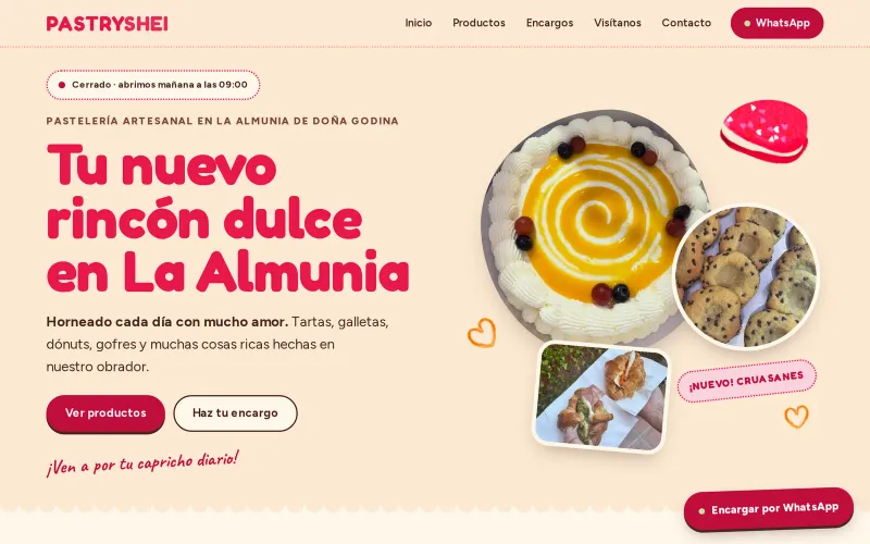 Portada de la web de PastryShei